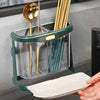 Modern Cutlery Holder – Dual-Slot Kitchen Utensil Organizer with Drip Tray & Gold Accents