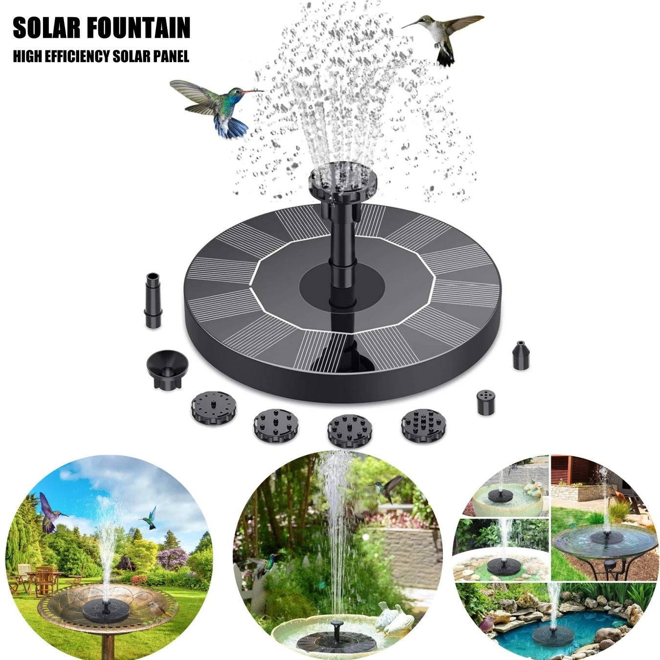 Mini Solar Powered Floating Fountain – Eco-Friendly Outdoor Water Feature for Ponds & Birdbaths