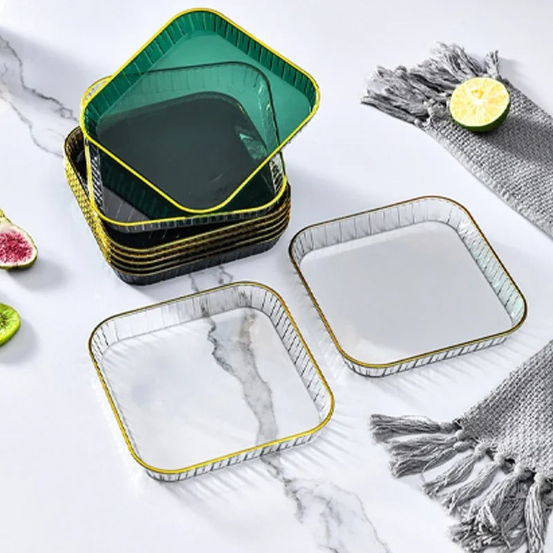 4-Piece Small Acrylic Serving Tray Set - Imperial Snack Dishes