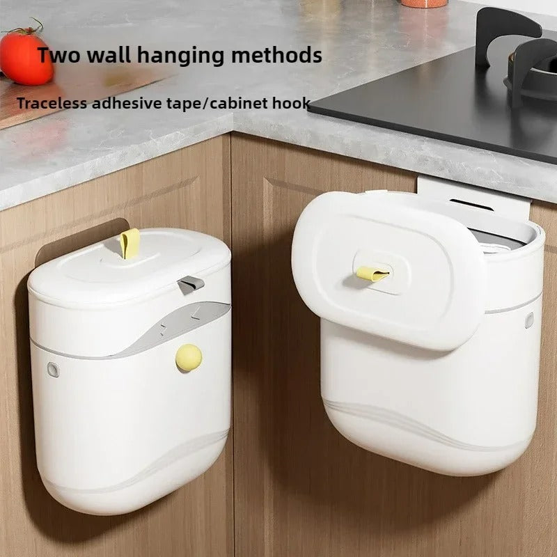 Wall-Mounted Swing-Top Waste Bin – Waterproof Space-Saver