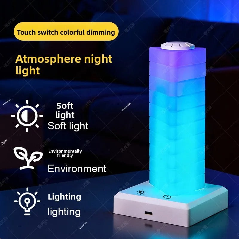 Triangle Cube Atmosphere Lamp – RGB Multi-Colour Rechargeable Desk Light