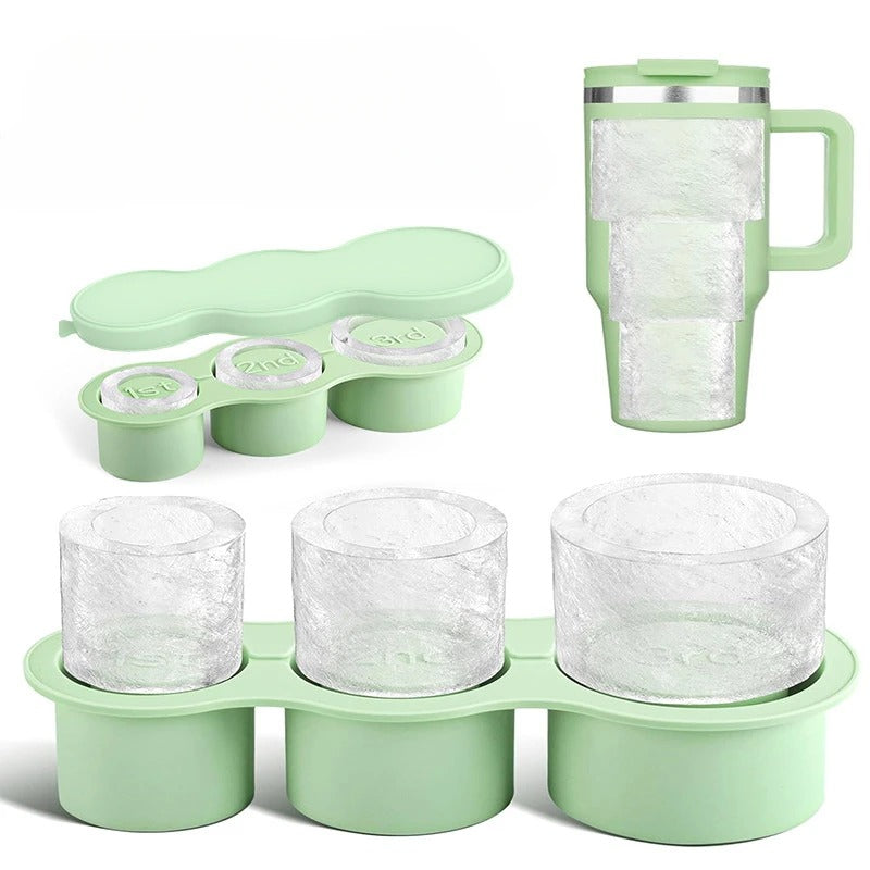 Cylinder Ice Cube Mold with Steel Tongs