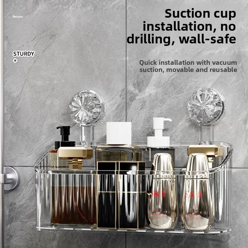 Luxury Suction Cup Storage Shelf – Drill-Free Wall Organizer