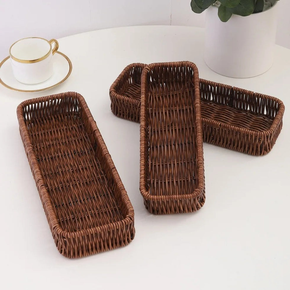Artisan Rectangle – Luxury Faux Rattan Organizer