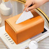 Luxury Leather-Styled Plastic Tissue Box Cover Holder