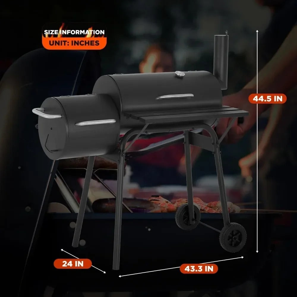 Double Barrel Monster BBQ Grill & Offset Smoker