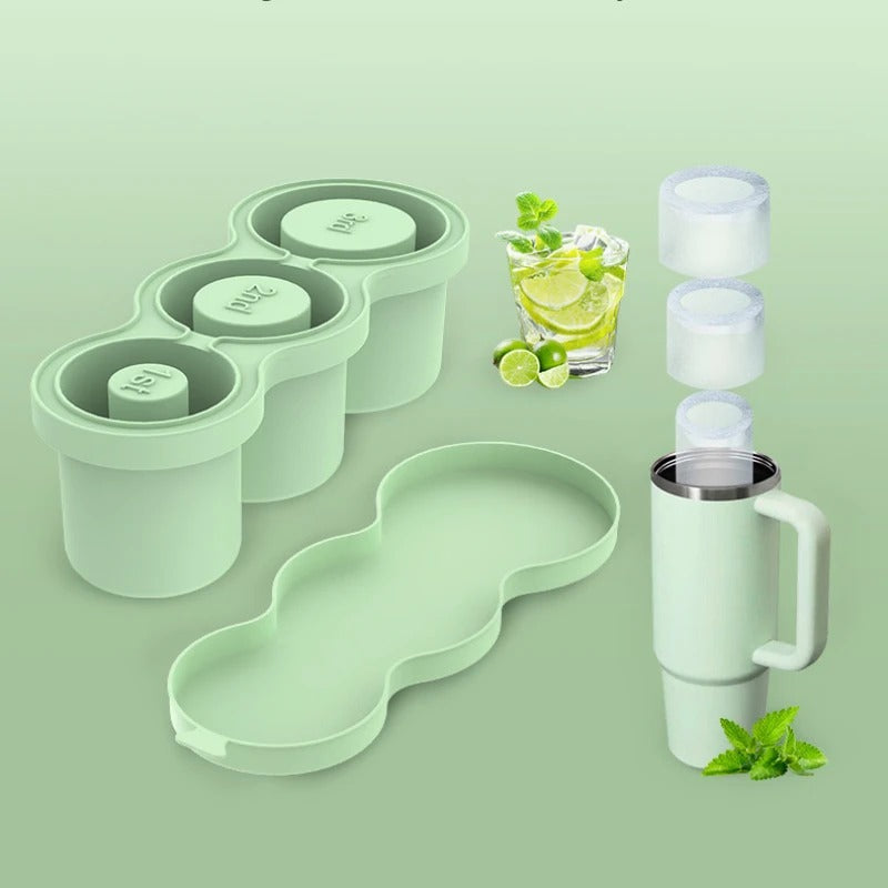 Cylinder Ice Cube Mold with Steel Tongs