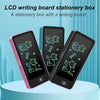 2-in-1 Kids Pencil Box with Multicolor LCD Writing Tablet