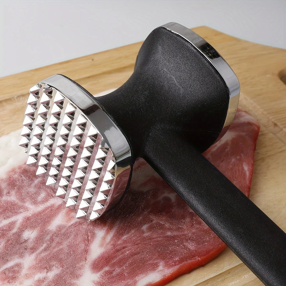 Heavy-Duty Dual-Sided Stainless Steel Meat Tenderizer Mallet