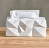 Minimalist Geometric Tissue Box – Modern White Holder