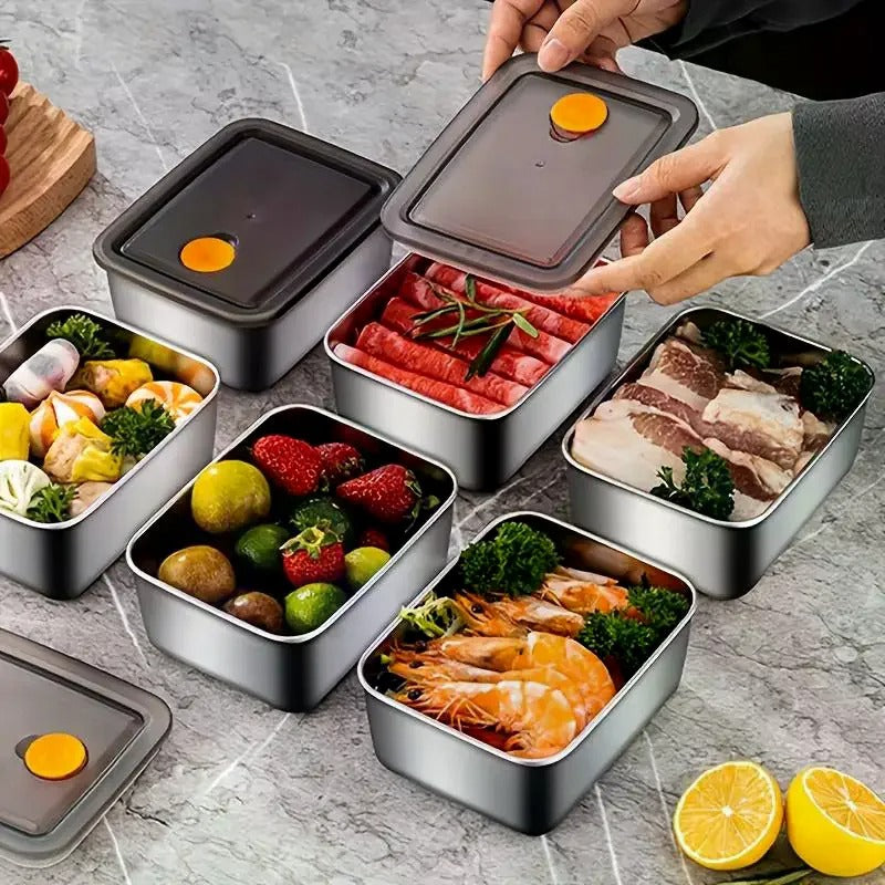 Airtight Stainless Steel Food Container Set – 4-Piece Premium Kit