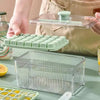 Press-Type Ice Cube Maker Mold with Storage Bin & Scoop