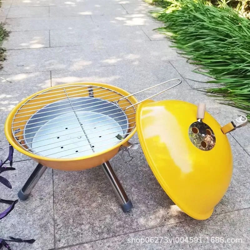Portable Football Countertop Charcoal BBQ Grill