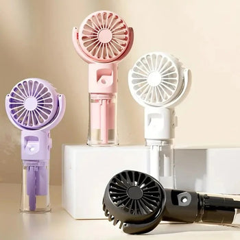 Portable Water Mist Fan: Mini Rechargeable 4-Speed Cool Spray