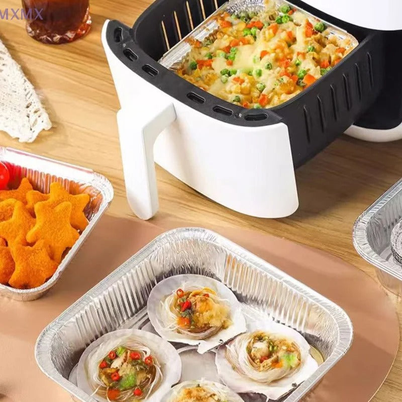 Square Aluminum Foil Disposable Plate Set - Pack of 10