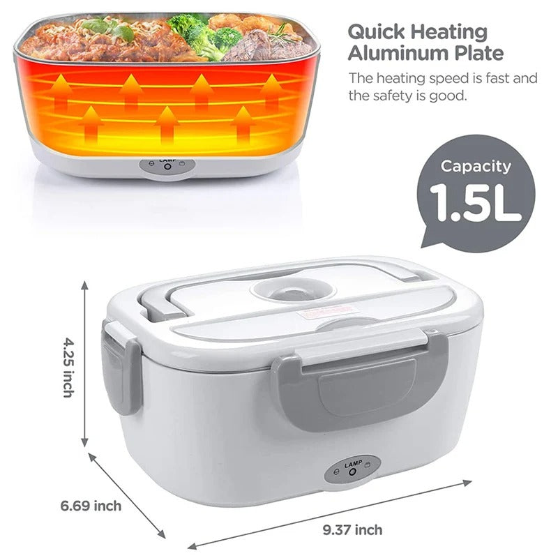 Electric Portable Heated Lunch Box with Stainless Steel Container