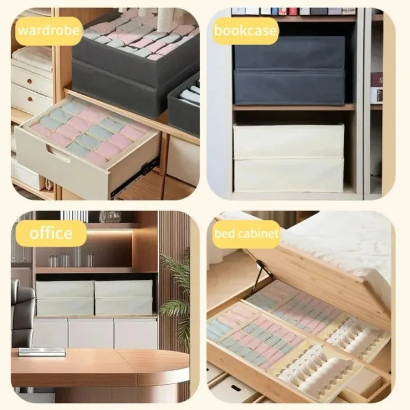 Multi-Partition Fabric Organizer with Reinforced Straps