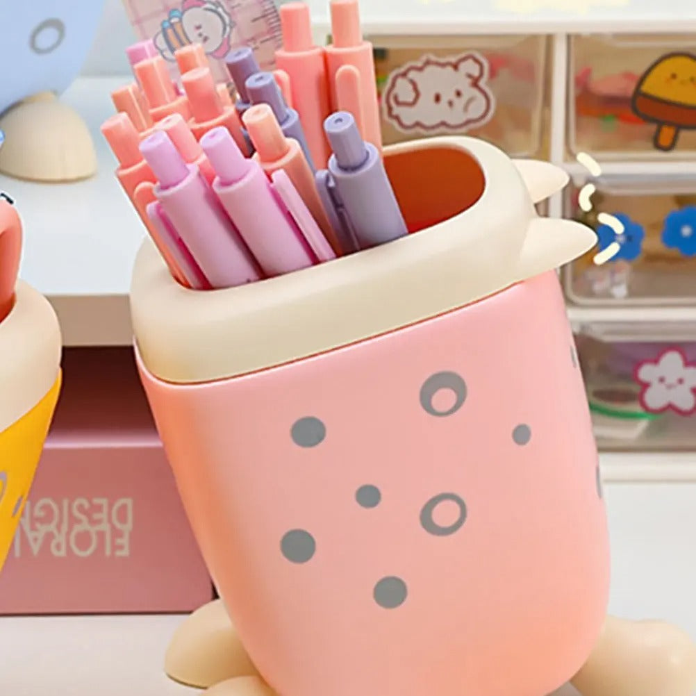 Cute Kawaii Animal-Style Desktop Stationery & Pen Holder