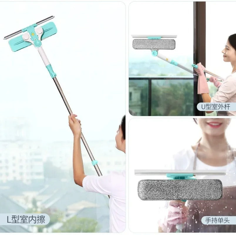 2-in-1 Professional Rotating Window Wiper & Microfiber Mop