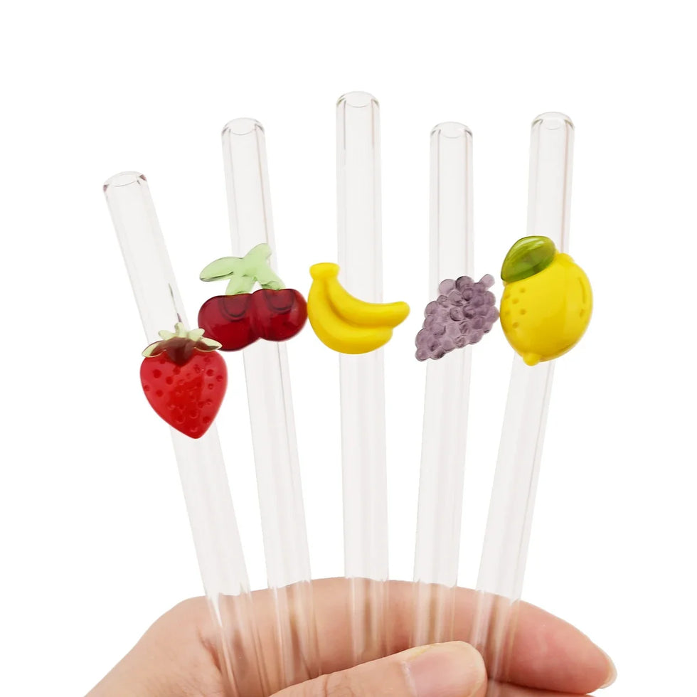 Premium 6-Piece Borosilicate Glass Straws Set – Reusable Eco-Friendly Drinking Straws