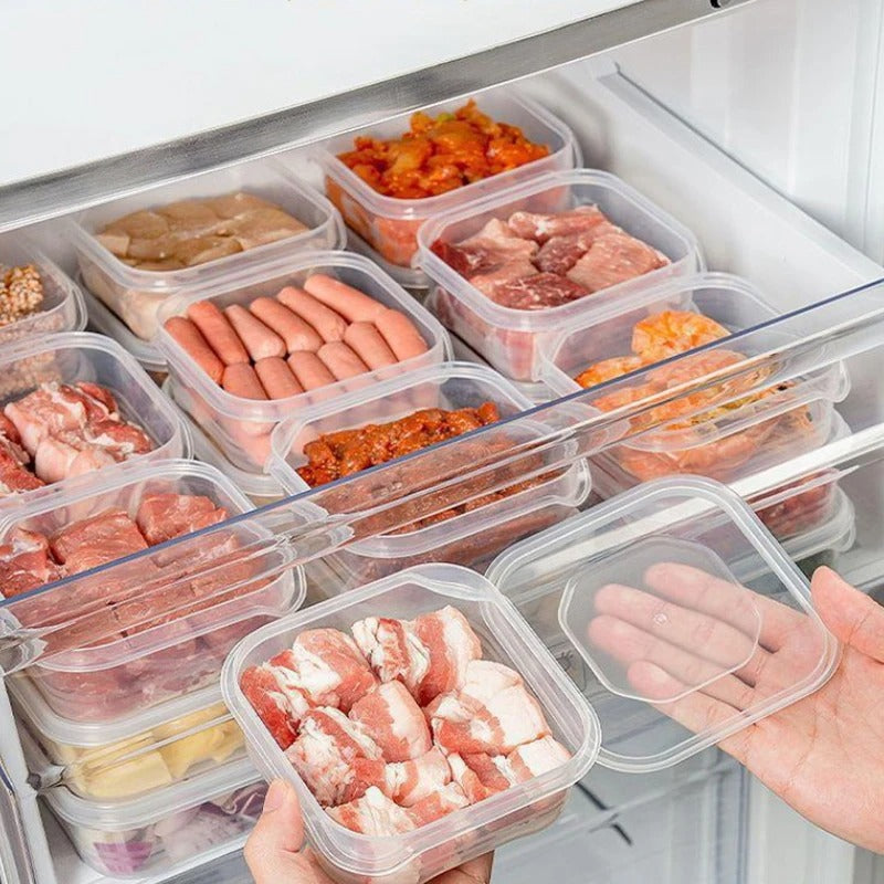 Pack of 3 Transparent Stackable Refrigerator Storage Bins