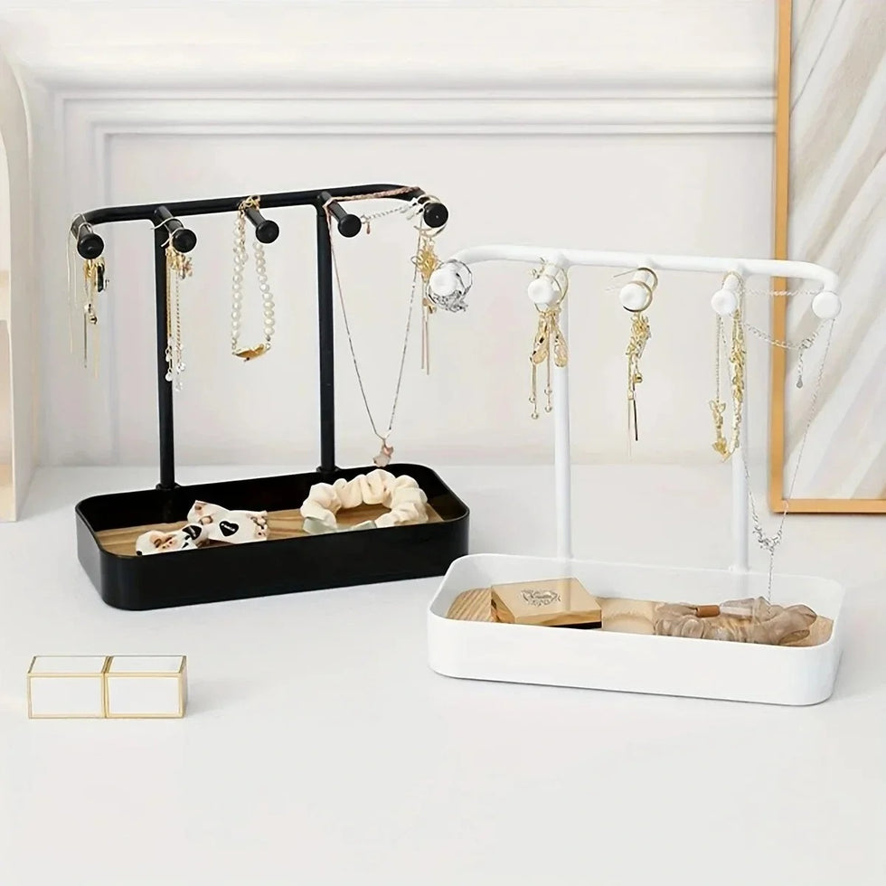 Wall-Mount Jewelry Organizer – Hanging Display for Necklaces & Earrings (Random Color)