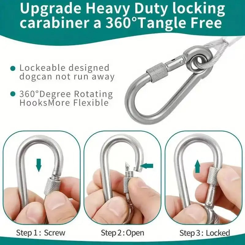 Heavy-Duty Stainless Steel Wire Clothesline with Lock Hooks (5 Meter)
