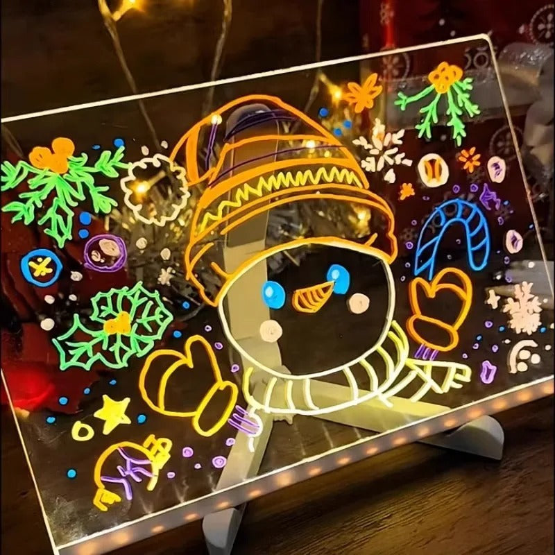 Kids LED Glow Pad – 30 x 20 Neon Drawing Tablet with Stand