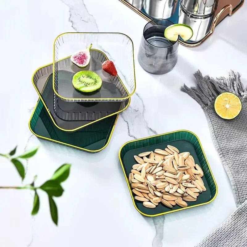4-Piece Small Acrylic Serving Tray Set - Imperial Snack Dishes