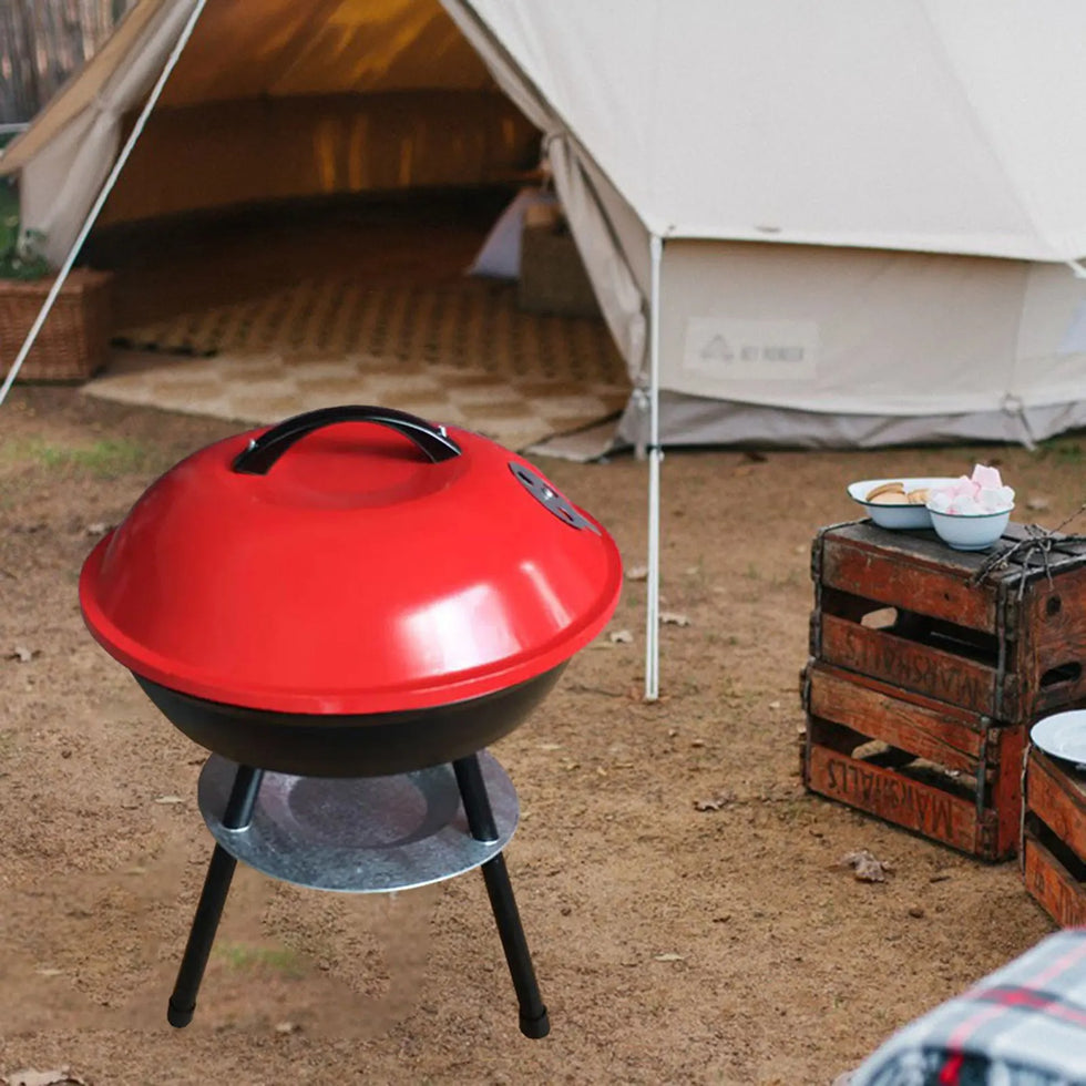 17-Inch Portable Football Charcoal BBQ Grill