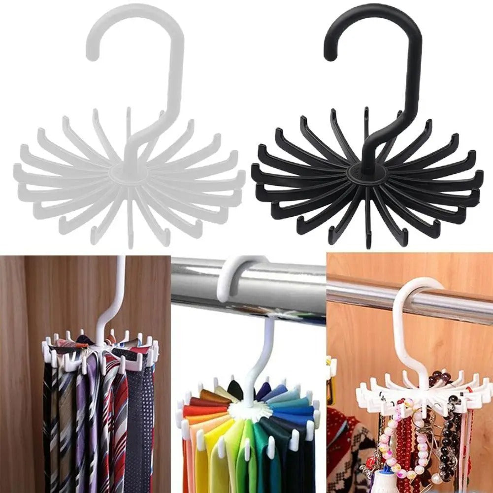 SmartSpace 20-Hook Rotating Tie & Belt Closet Organizer Hanger