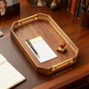 HeritageBlends 3-Piece Premium Dark Brown Wooden Serving Tray Set