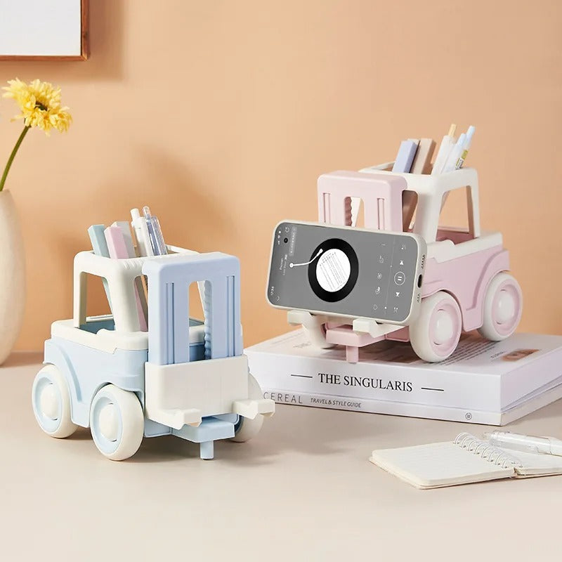 Cartoon Car Pen Holder & Phone Stand - Turbo Organizer