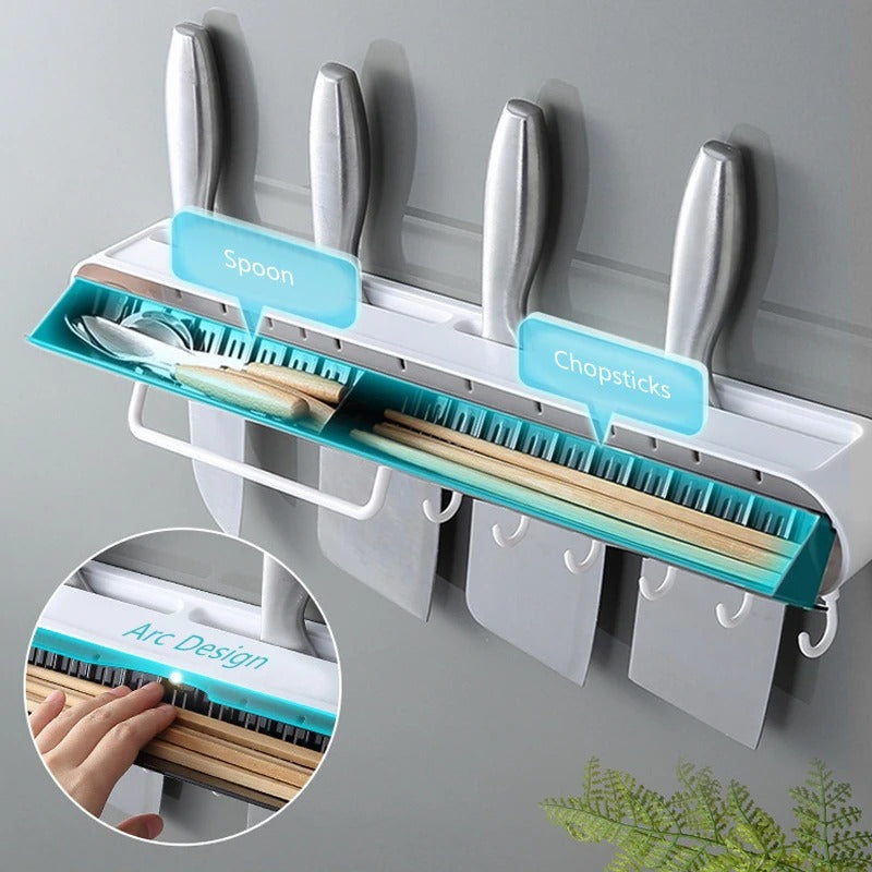 ECOCO Multifunctional Wall-Mounted Knife & Kitchen Tool Organizer (Long)