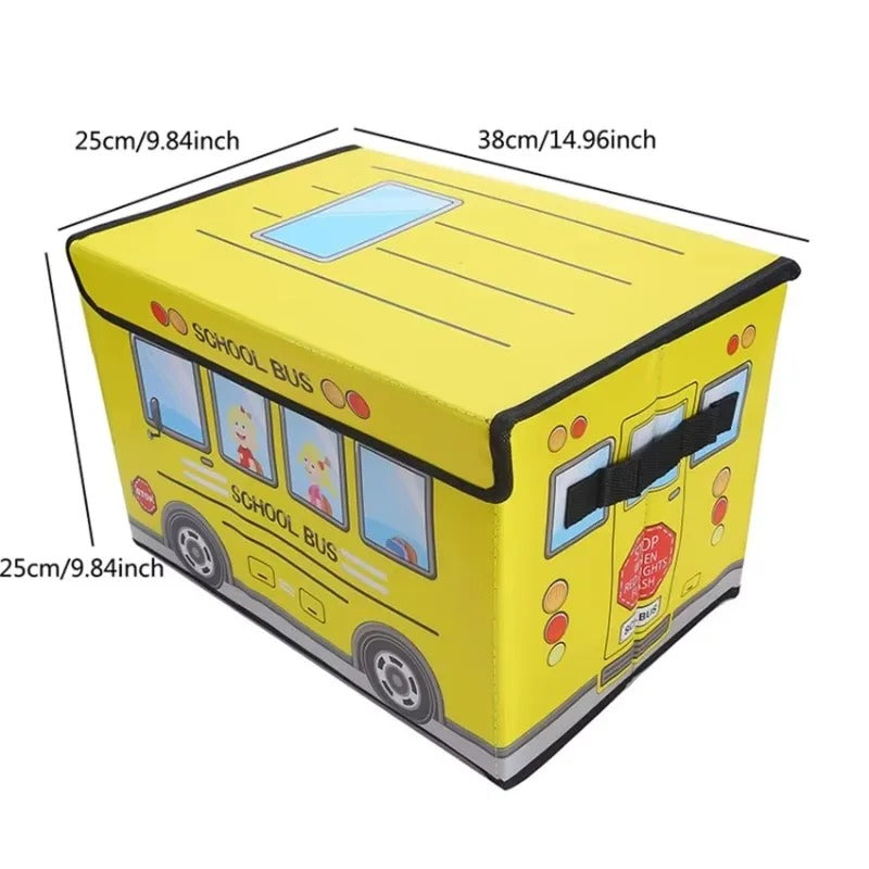 Foldable School Bus Toy Storage Box & Sitting Stool (each)