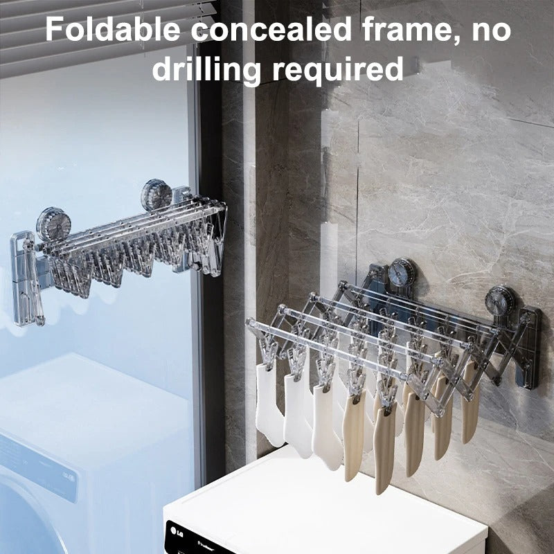 FlexiGrip Sock Rack - Retractable Suction Drying Hanger