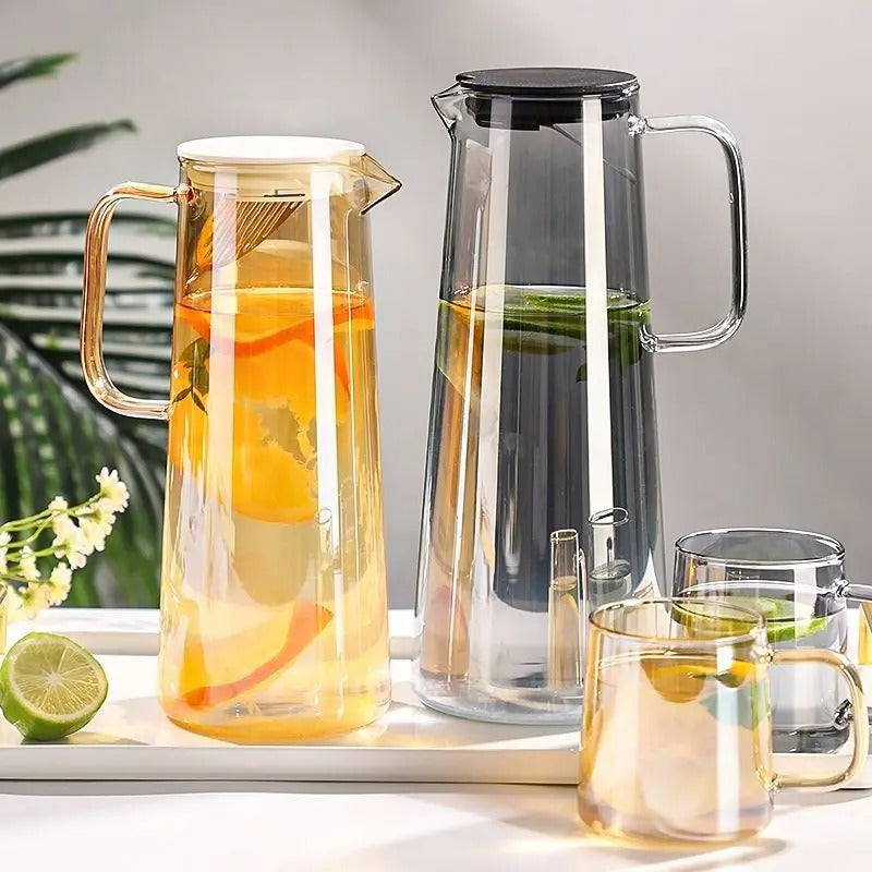 Premium 1800ml Glass Water Jug & Elegant Tabletop Pitcher