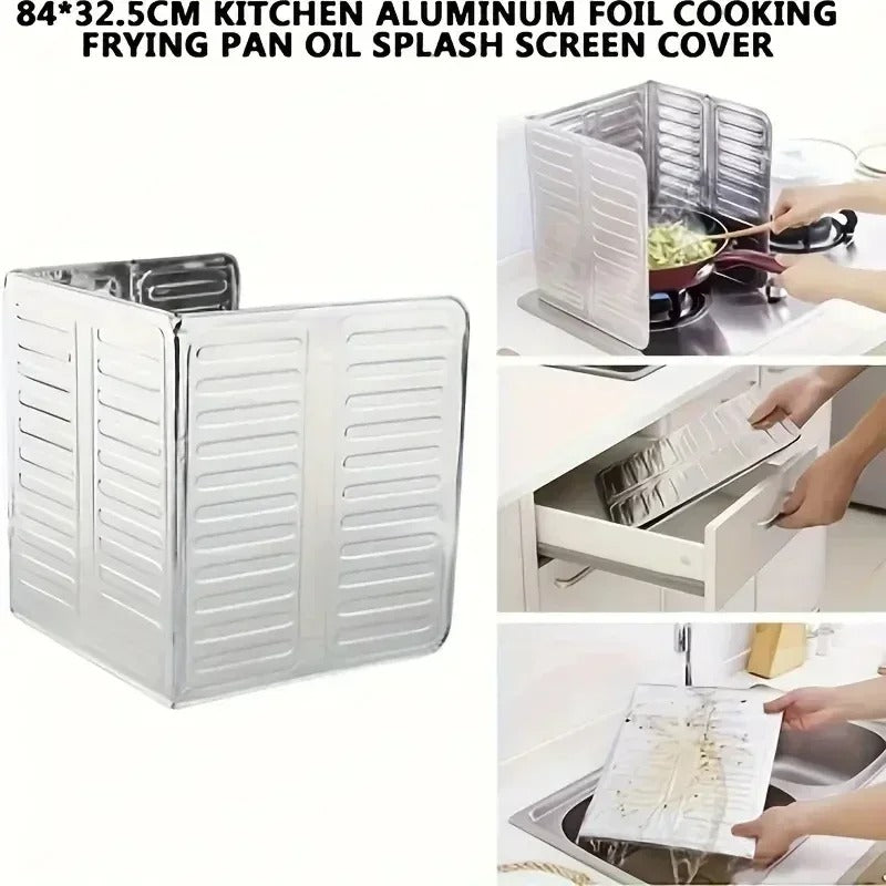 Foldable Aluminum Kitchen Gas Stove Oil Baffle Plate