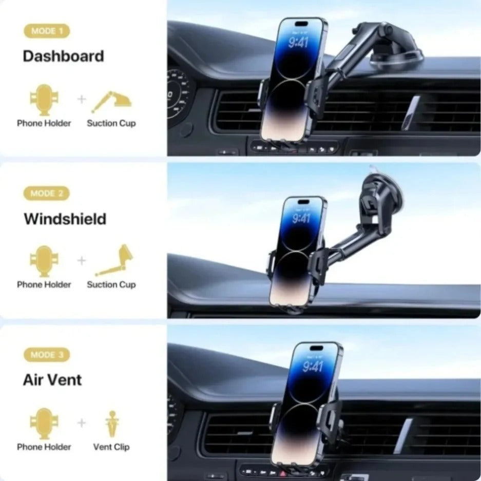 360° Rotatable Rearview Mirror Car Phone Holder with Strong Grip