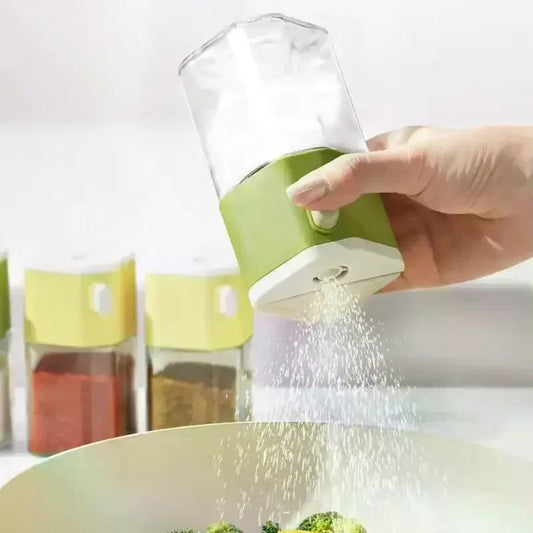 2-in-1 Dual-Chamber Glass Salt & Pepper Shaker Bottle