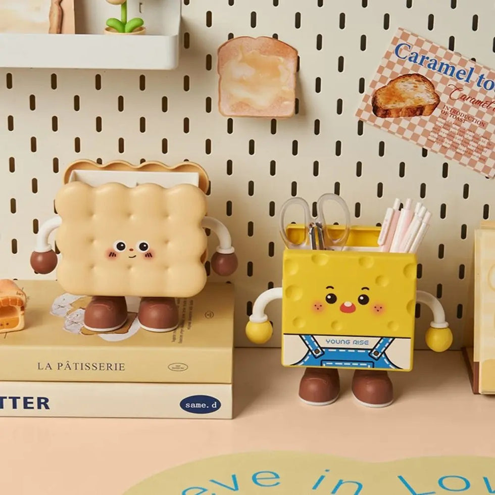 Cartoon Food Figure Pen Holder & Desk Organizer - Cute Desktop Stationery Stand