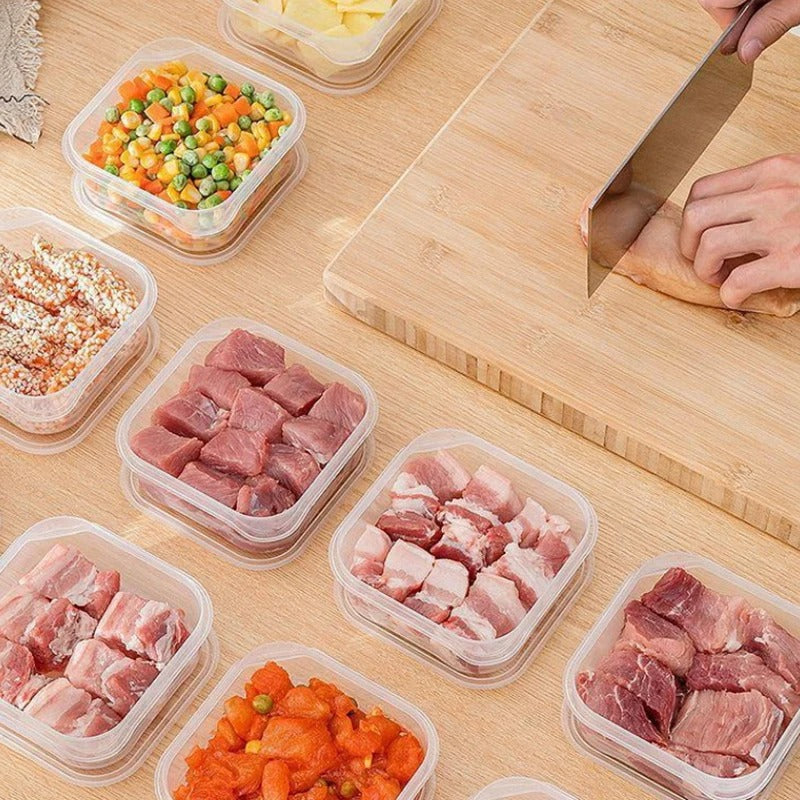 Pack of 3 Transparent Stackable Refrigerator Storage Bins