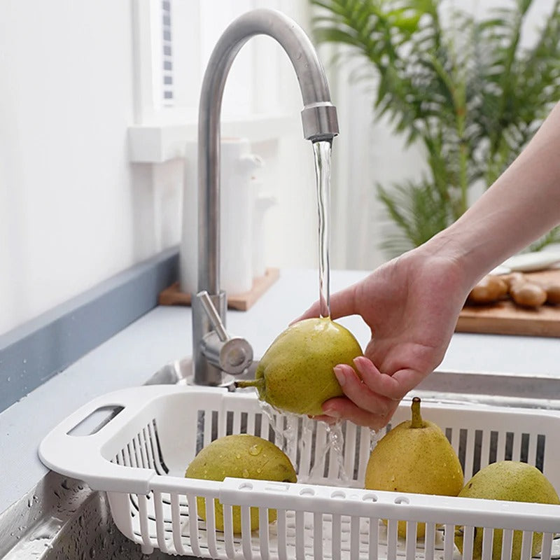Adjustable Over-the-Sink Drain Basket – Expandable Kitchen Strainer