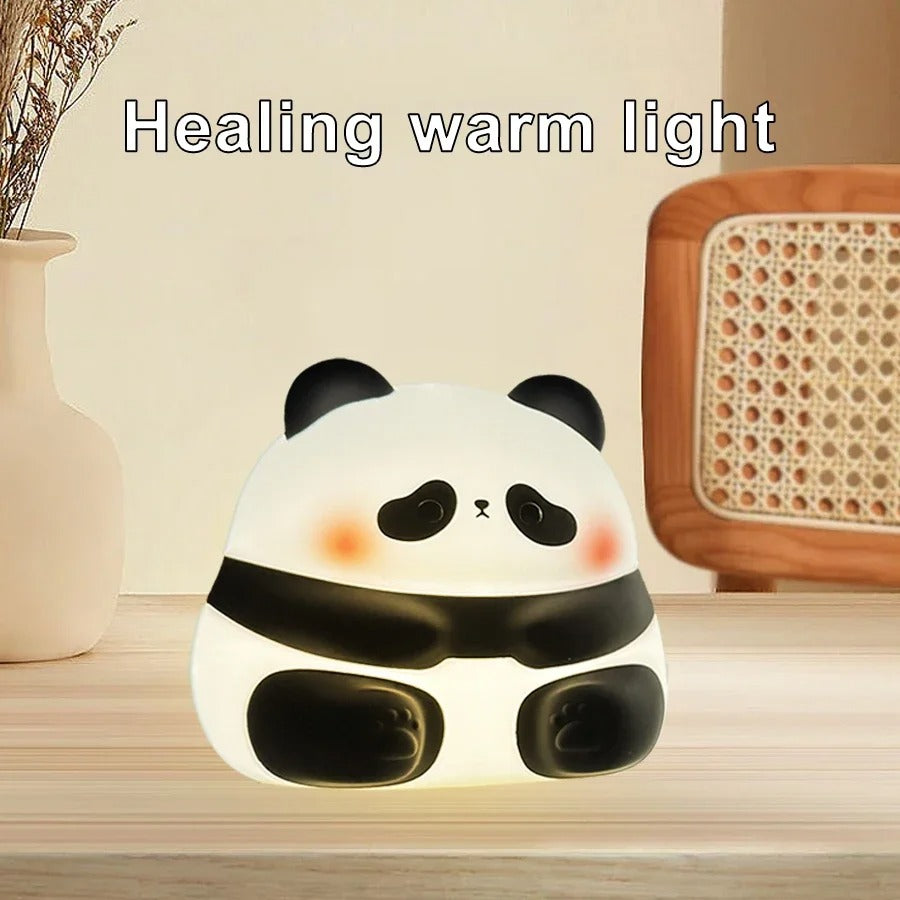 Cute Silicone Sitting Panda Lamp – Rechargeable Night Light AJF