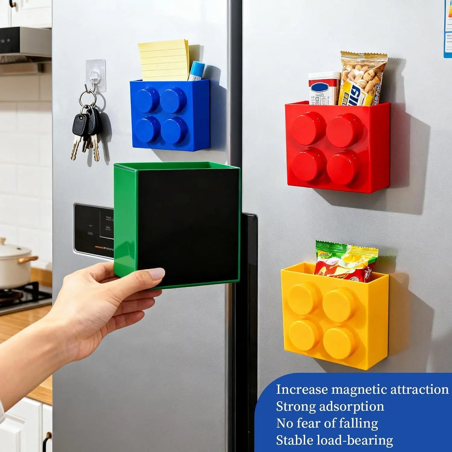 BlockStuck Magnetic Caddy - Multipurpose Wall Mounted Holder