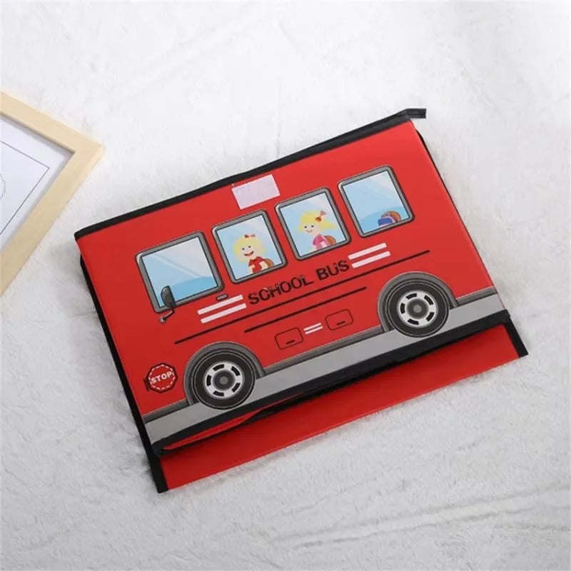 Foldable School Bus Toy Storage Box & Sitting Stool (each)