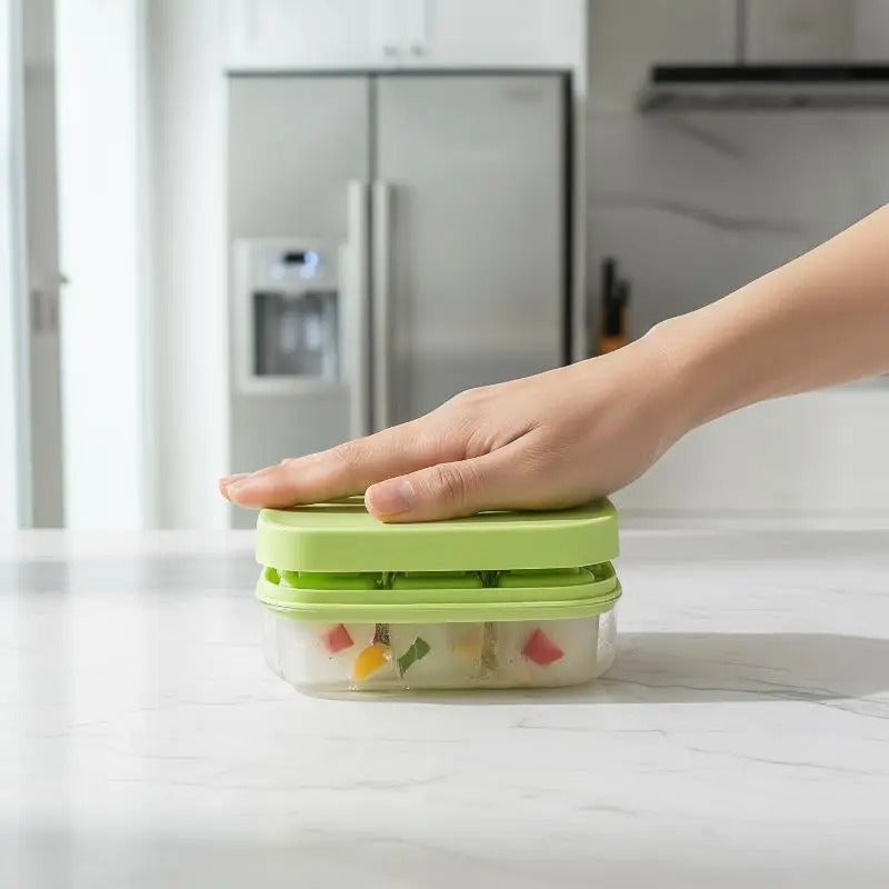 Mini Ice Cube Tray Mold with Removable Storage Bin