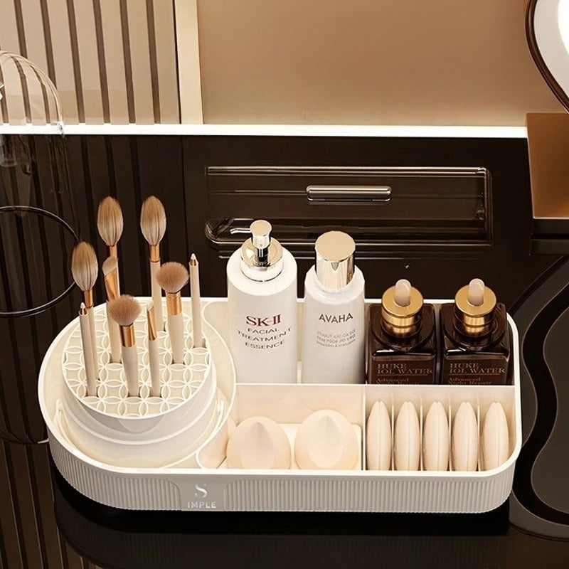 Acrylic Dust-Proof Cosmetic Organizer & Brush Storage Rack