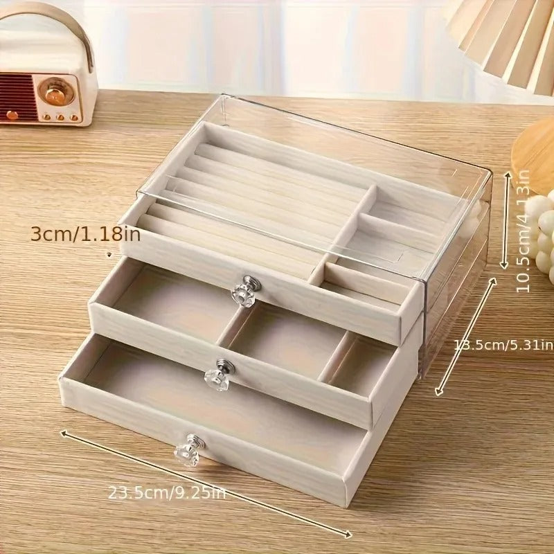 Acrylic Jewellery Organizer with 3 Drawers for Stylish Storage