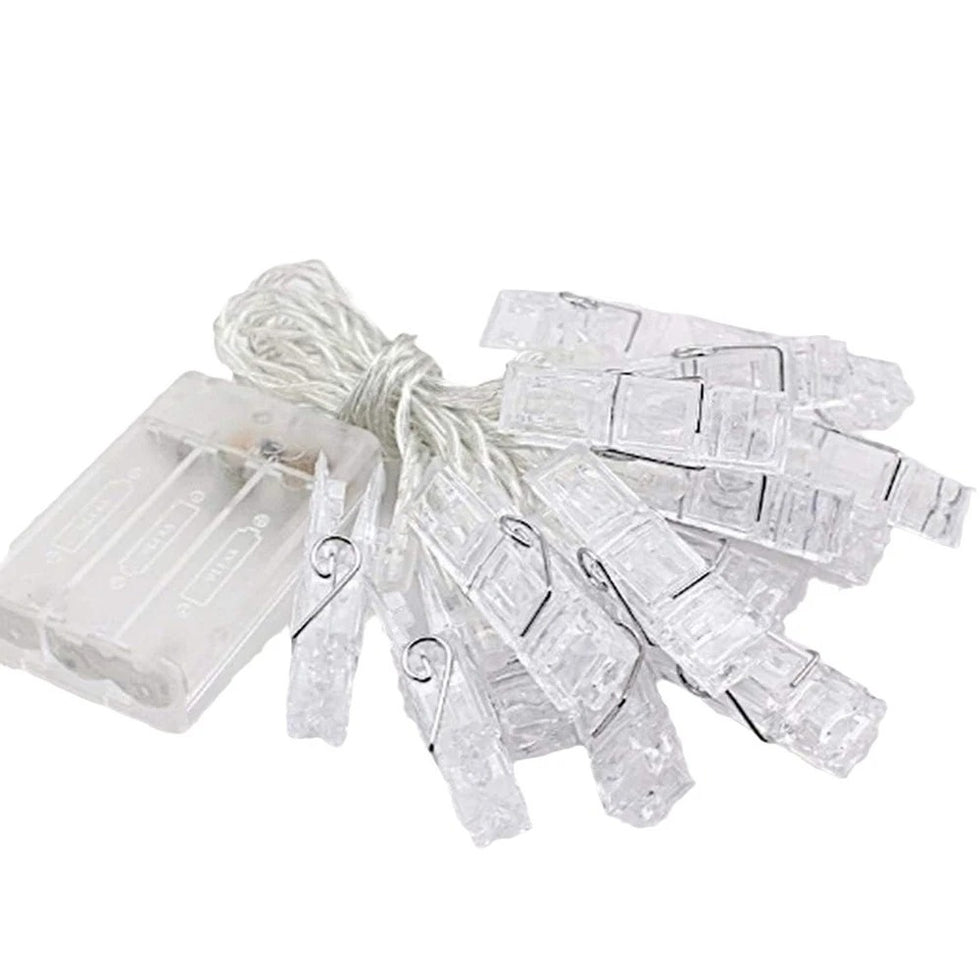 LED Photo Clip Fairy Lights for Wall Decoration (10 Clips)